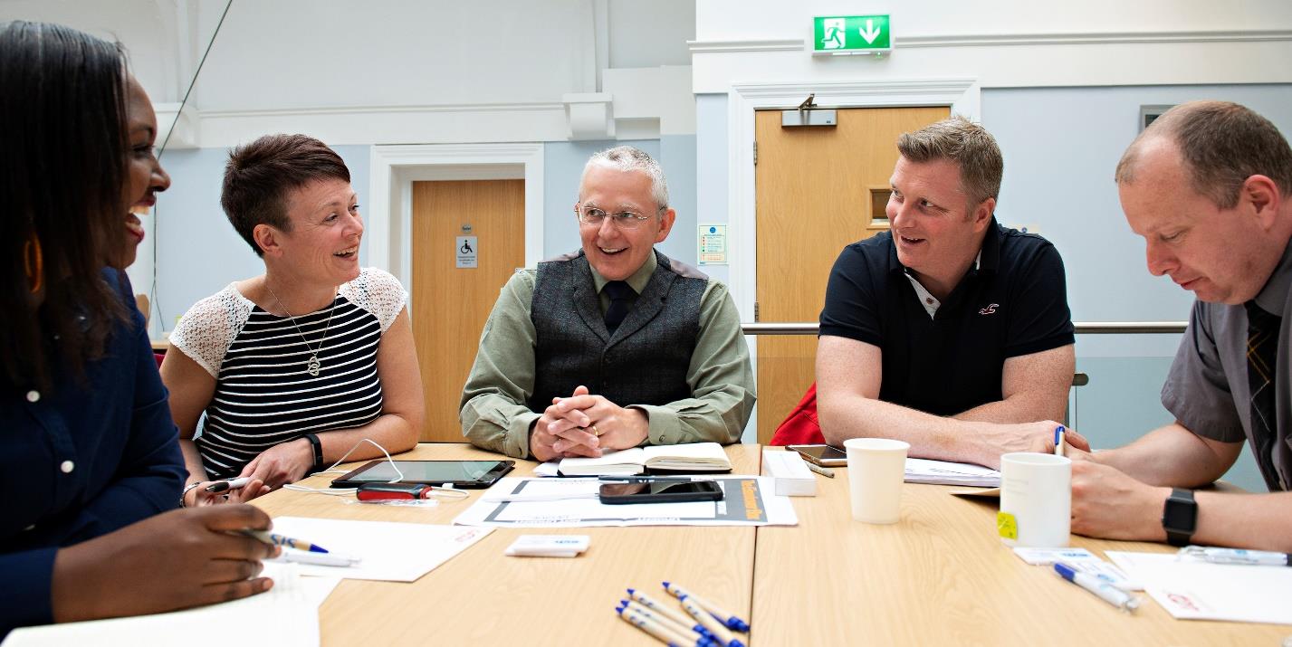 Social Investment Scotland team sitting round a desk